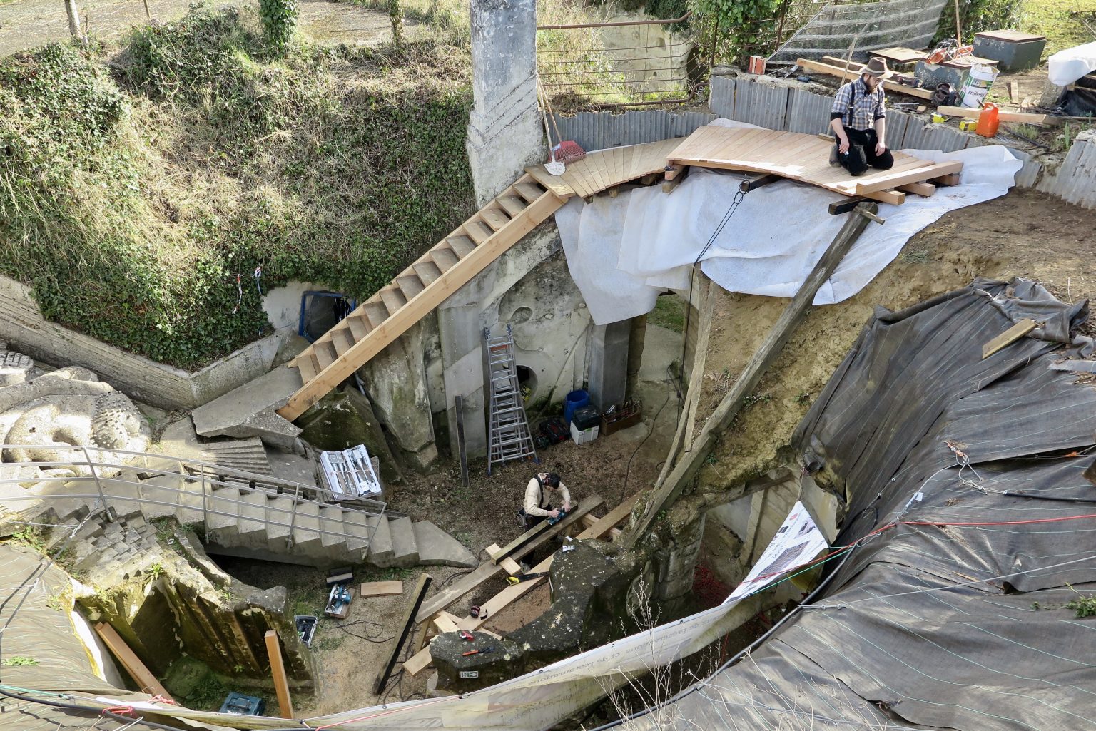 chantier cheminement escalier HT